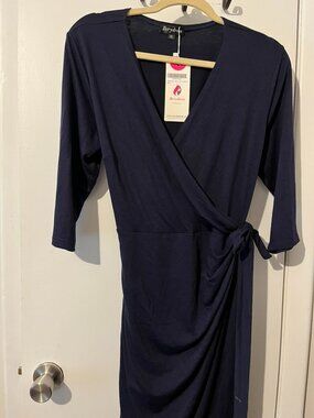 NWT BERYDRESS NAVY WRAP DRESS SZ XL